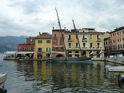 Garda, λιμάνι, γιοτ, ναυτικό σκάφος, Ευρώπη, σπίτι, αρχιτεκτονική