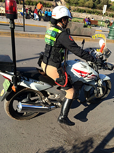 policie, Lima, Moto čtení, Žena, kolo, v provozu