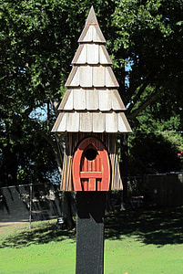 Birdhouse, vták, dom, hniezdo, drevo, drevené, Dekoratívne