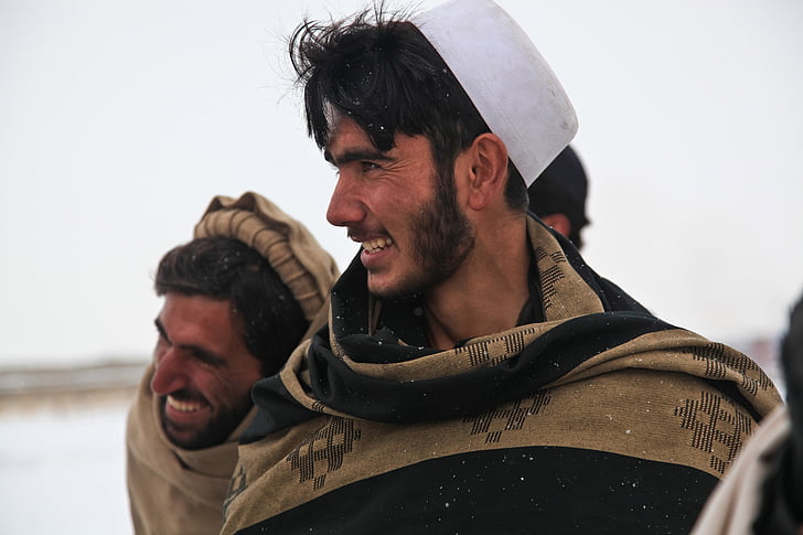 афганистански афган, мъж, лице, смях, традицията, Щастлив