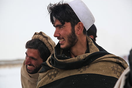 Afganistani afgaani, mees, isiku, naerdes, traditsioon, Õnnelik
