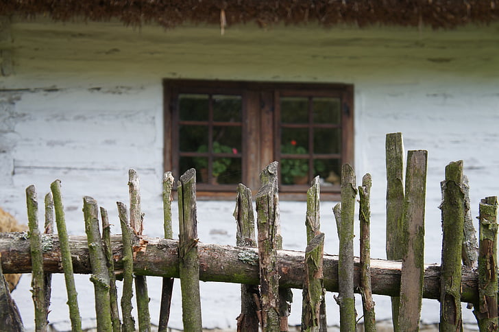 pagar kayu, desa, jendela, pedesaan, kayu - bahan
