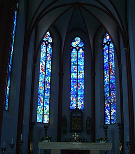 janela de vidro, Chagall, janela de igreja, St stephan, Mainz