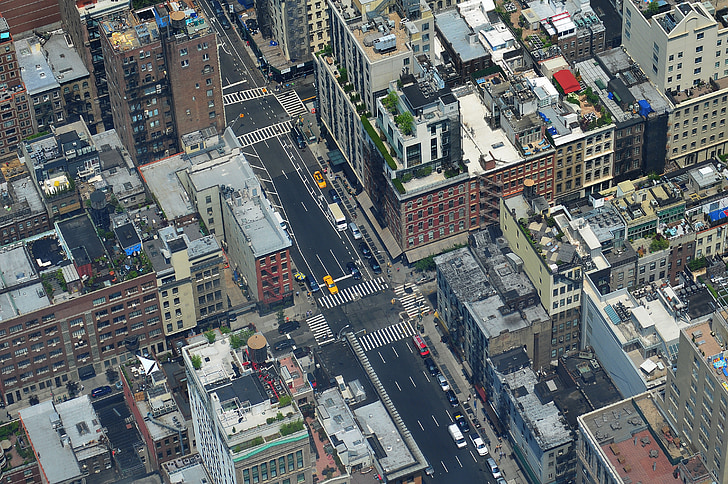 paysage urbain, NYC, route, bâtiments, architecture, Manhattan, Nouveau