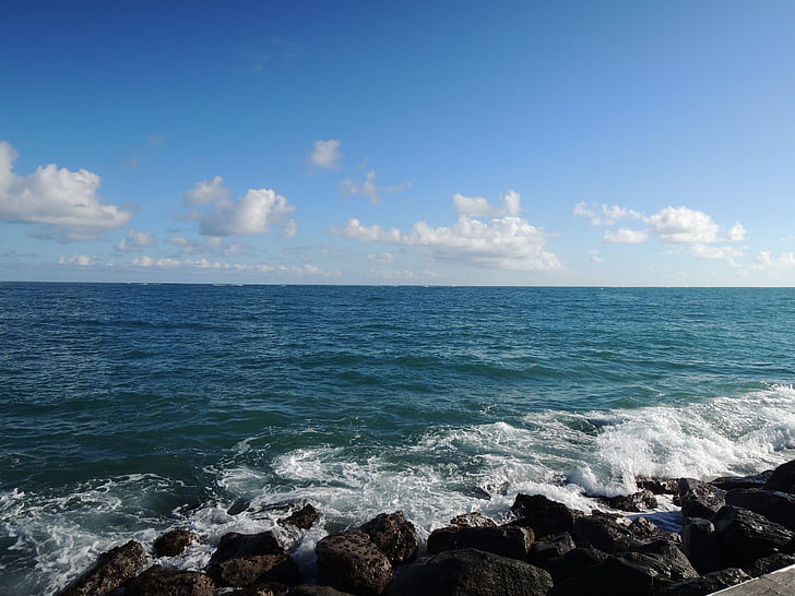 sjøen, Puerto rico, syn, stranden, natur, kystlinje, blå