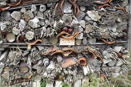 insect house, bee hotel, bees, texel, wood, naturnnistplatz, art