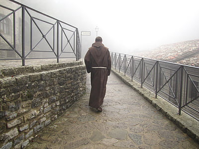 Franciscana, monge, Verna, Mosteiro, homens, pessoas, uma pessoa