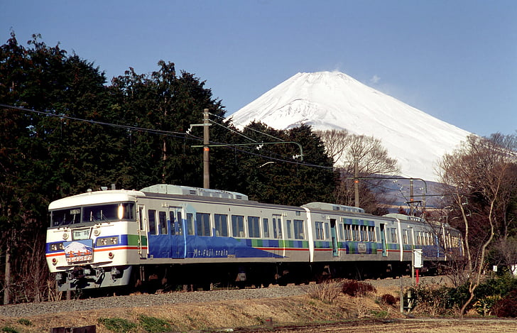 Demiryolu, Japonya, Fuji, dağ, ünlü, Tren, seyahat