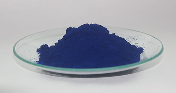 indigofargestoff, pigment, pulver, blå, farge, lyse