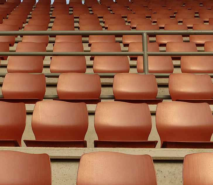 tribuna, espai, seient, cadira, audiència, seure, buit