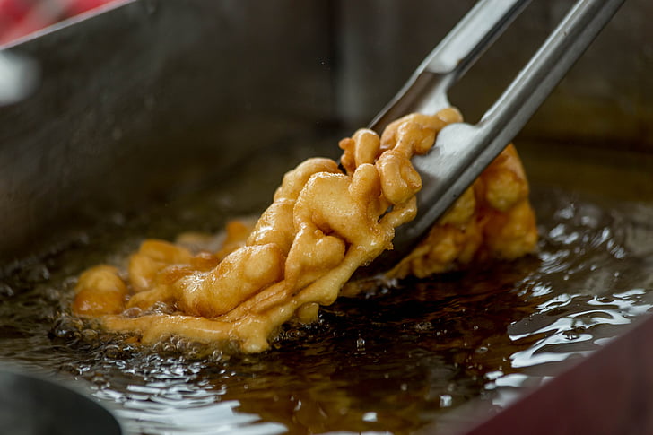 funnel cake, hot grease, hot oil, cooking, festival, cook, heat