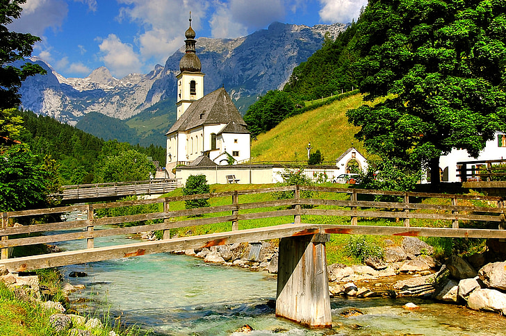 Iglesia, Ramsau, Christen, Baviera superior, casa de adoración, atracción turística, arquitectura