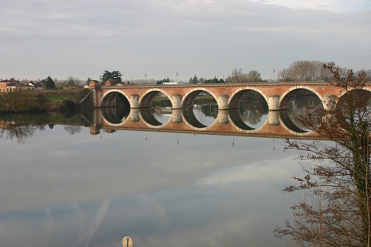 Moissac, мост, река, мост - човече структура, дърво, архитектура