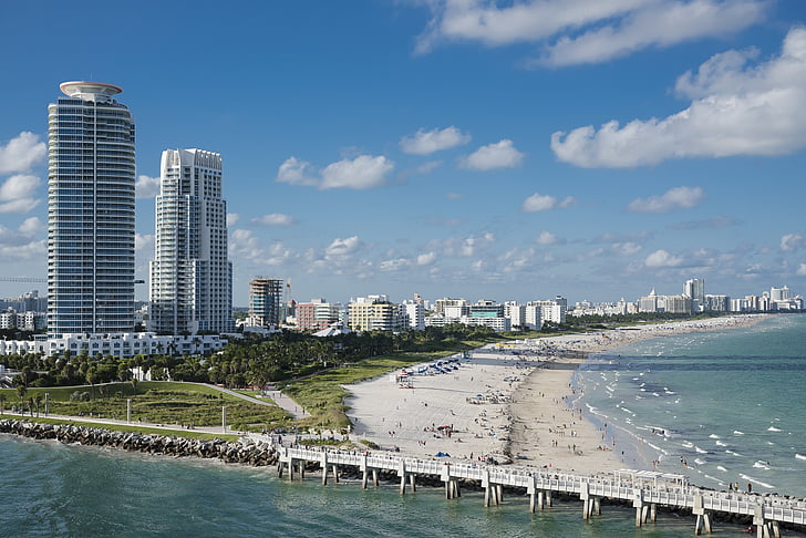 Miami, pláž, voda, oceán, jih, Miami beach, Florida