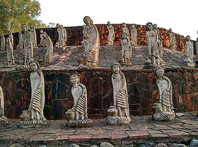 sieviešu statujas, akmens dārzs, Chandigarh, nekchand