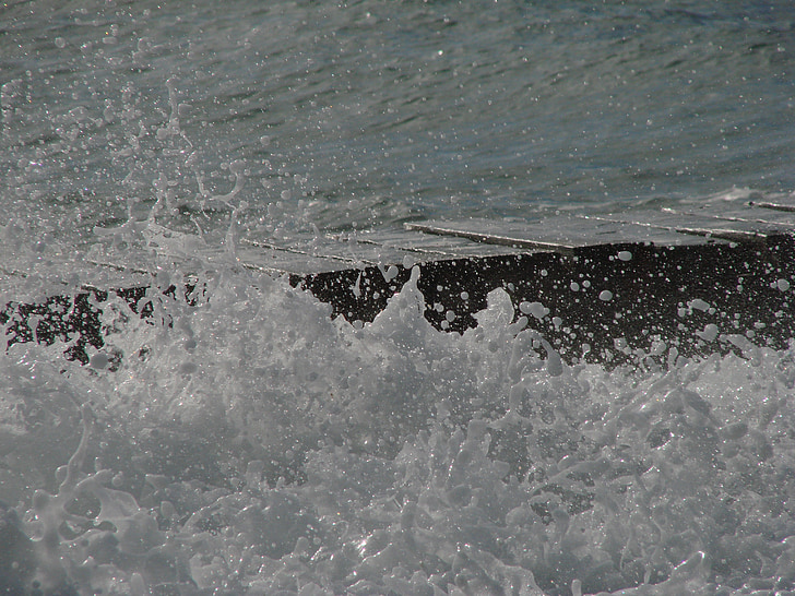 air, gelombang, basah, kilauan, semprot, menyuntikkan, laut