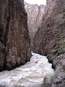 白水, 漂流, 河, 峡谷, 悬崖, 岩石, 挑战