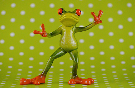 frog, gesture, peace, funny, cute, figure, sweet