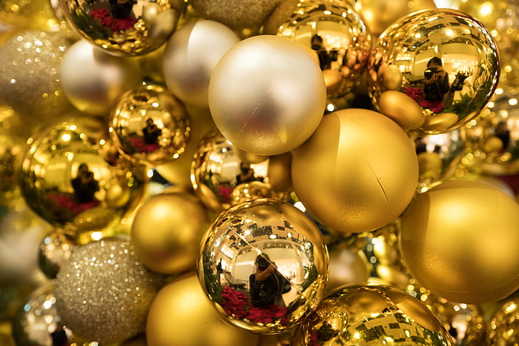bolas, desenfoque de, brillante, celebración, Navidad, bolas de Navidad, decoración de Navidad