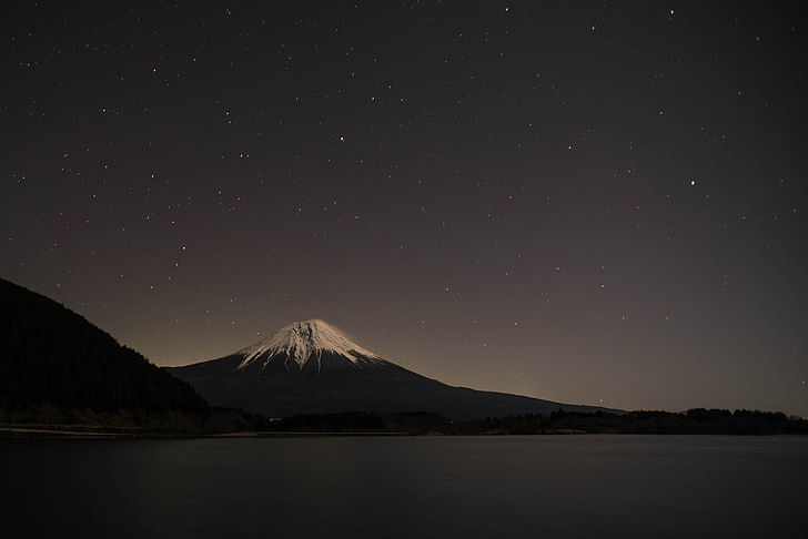 innsjøen tanukien, Shizuoka prefecture, Japan, verdensarv, nattvisning, lang eksponering, naturlig