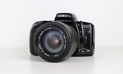 камера, Konica, Minolta, стар фотоапарат, Фото камера, снимка, флаш светлина