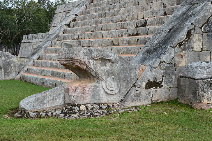 Chichen itza, Templul, Ruinas, Mexic, maia, Yucatan, coloane