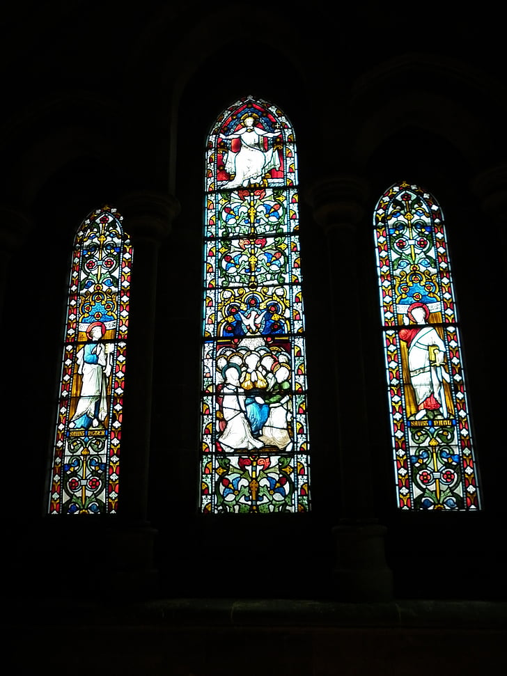 vitralls, vidre, finestra, l'església, vidrieres, Vitrall, religiosos
