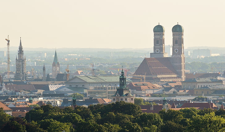 Munich, Frauenkirche, Bavaria, ibukota negara, Kota, Landmark, bangunan