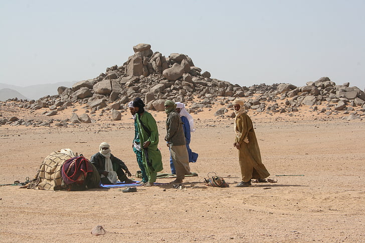 알제리, 사하라, tuareg, 남자, 상호 원조