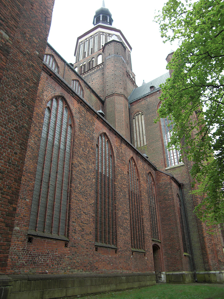 Stralsund, Mecklenburg-Länsi-Pommerin, kirkko, arkkitehtuuri, rakennus, julkisivu, tiilirakennukset