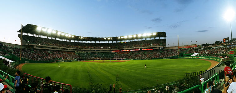 Baseball, Stadium, leikkikenttä, Baseball-kenttä, ruoho, yleisö, Tiivistelmä