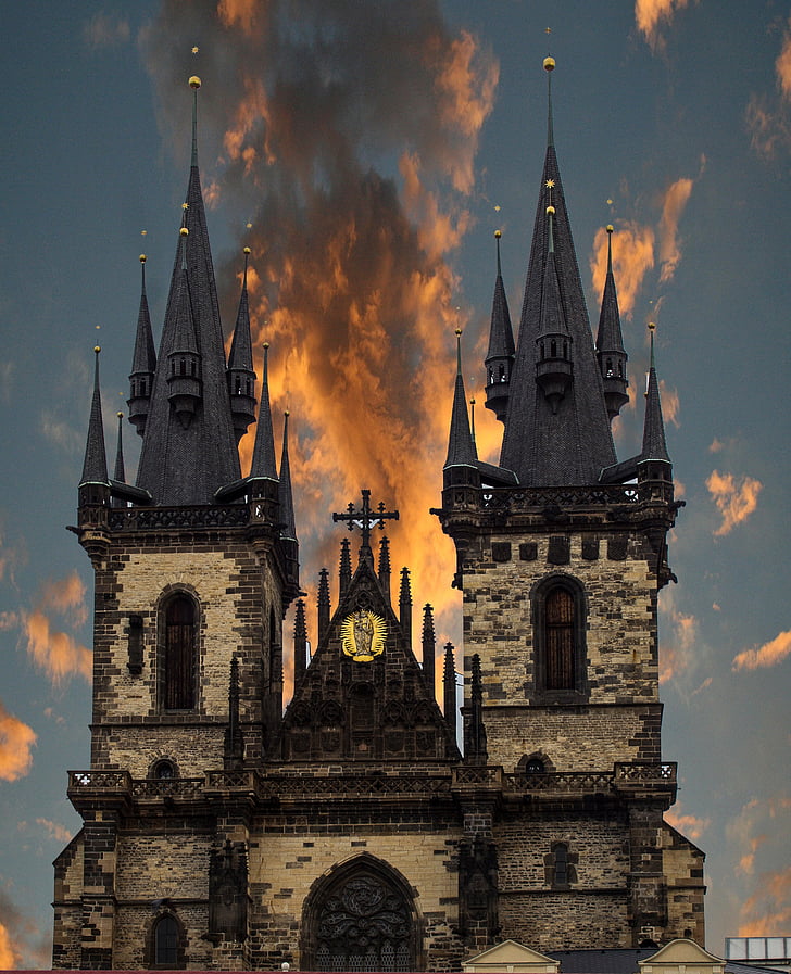 Mary's church, Praha, Wenceslas square, Eropa, Moldova, Gereja, kota tua