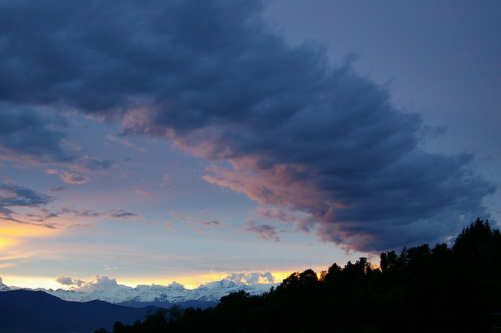 awan, pegunungan, langit, pemandangan