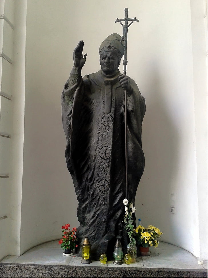 szobor, Pope john paul ii, Varsó, Lengyelország