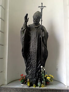 statuja, Pope john paul ii, Varšava, Polija