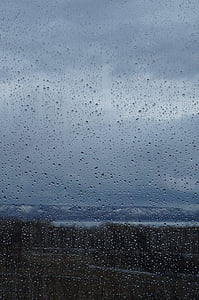 chuva, janela, Outono, vidro, rua, molhado, gota de chuva