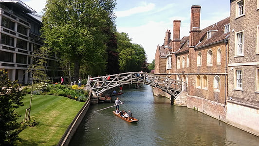 Cambridge, UK, arkitektur, matematiske bridge, sejlads, berømte, Storbritannien