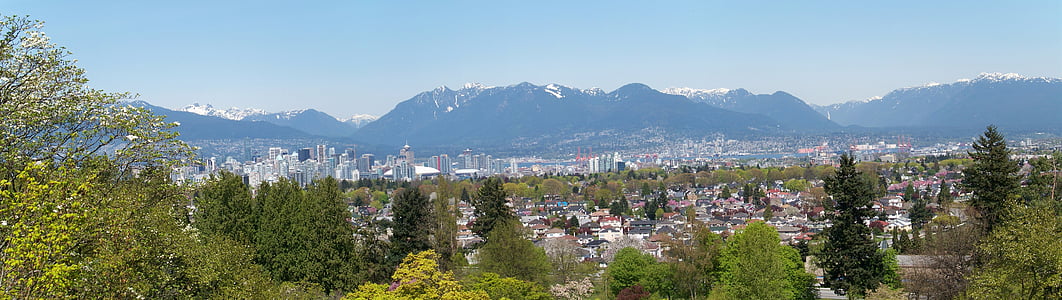 Vancouver, thành phố, đường chân trời, cảnh quan thành phố
