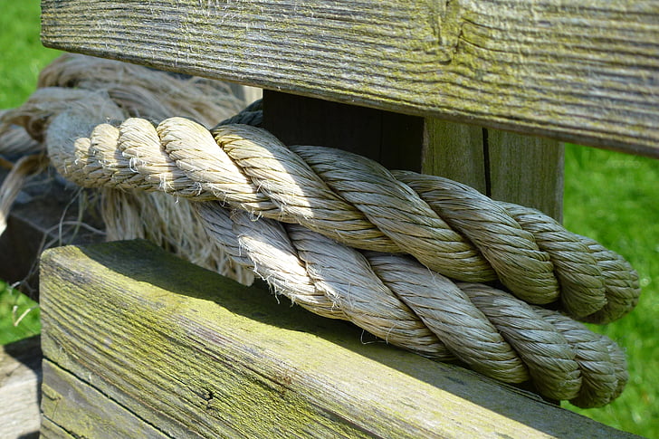 tied, rope, bench, texture