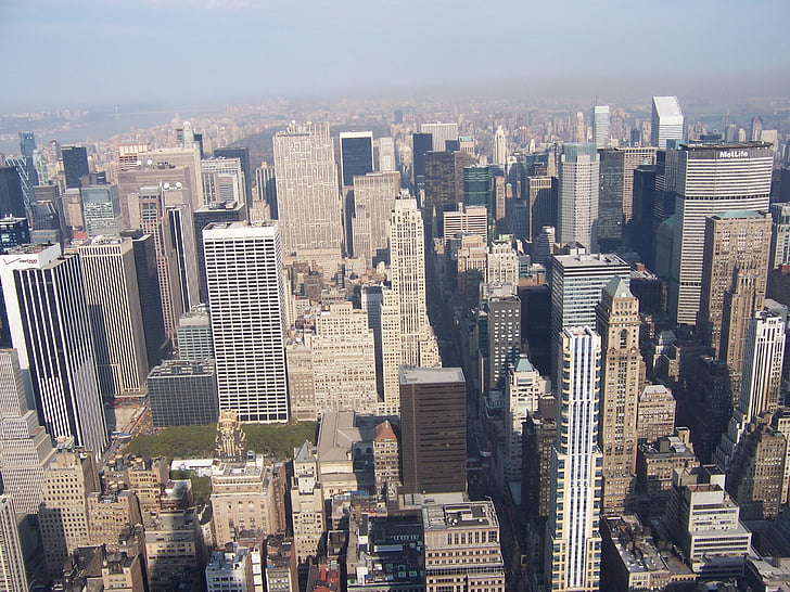 felhőkarcoló, Sky, vonal, Horizon, New York-i, Amerikai Egyesült Államok, város