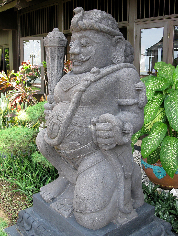 Statua, Ayer, Isola, Indonesia, giavanese, guerriero, Java