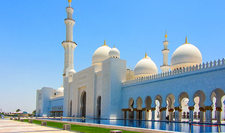 Mesquita, Grande Mesquita, u um e, Emirados Árabes Unidos, Islã, edifício, arquitetura
