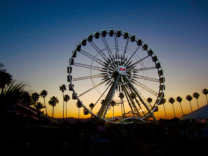 Coachella, velké kolo, Ruské kolo, zábava, zábavní park ride, zábavní park, Karneval na cestách