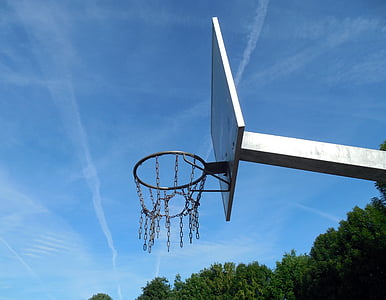 basquete, cesta, desporto, ao ar livre, jogar, jogo de bola, para fora