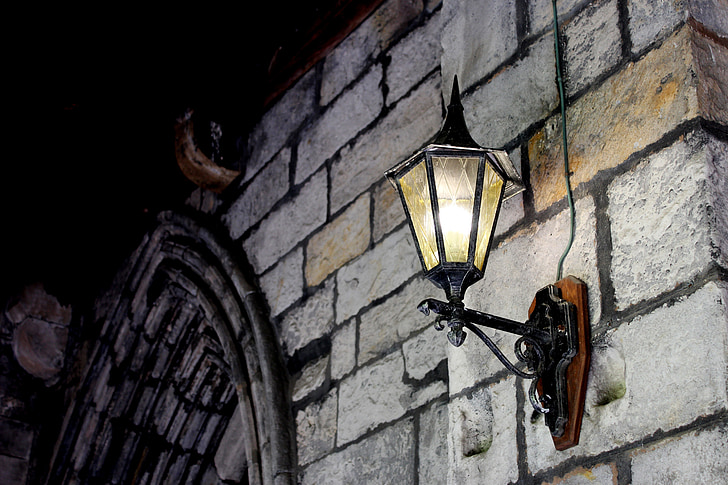 licht, Middeleeuwen, Vintage, klooster, klooster, ingang, lamp