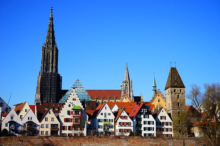 Catedrala Ulm, Ulm, Münster, clădire, Dom, City, vedere la oraş
