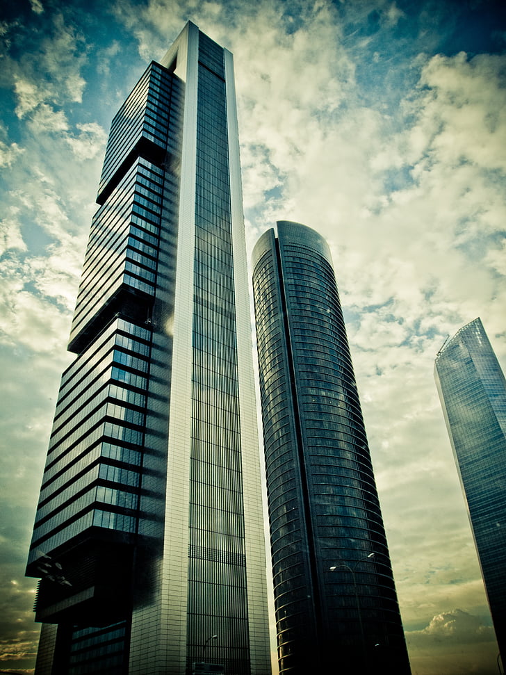 edifici, Madrid, business, Spagna, urbano, grattacielo, capitale