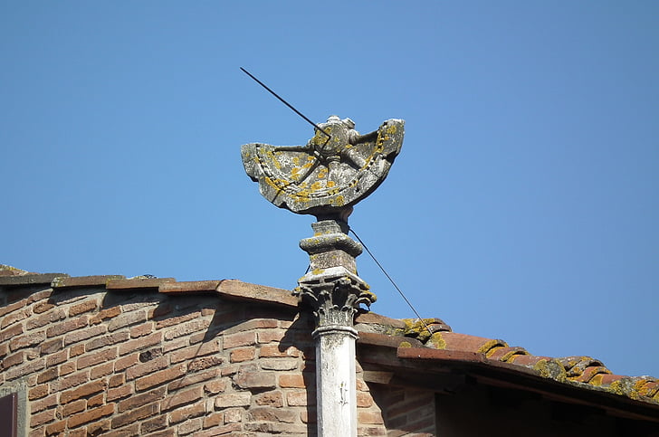 Florencia, reloj, solar, piedra, puente, antiguo