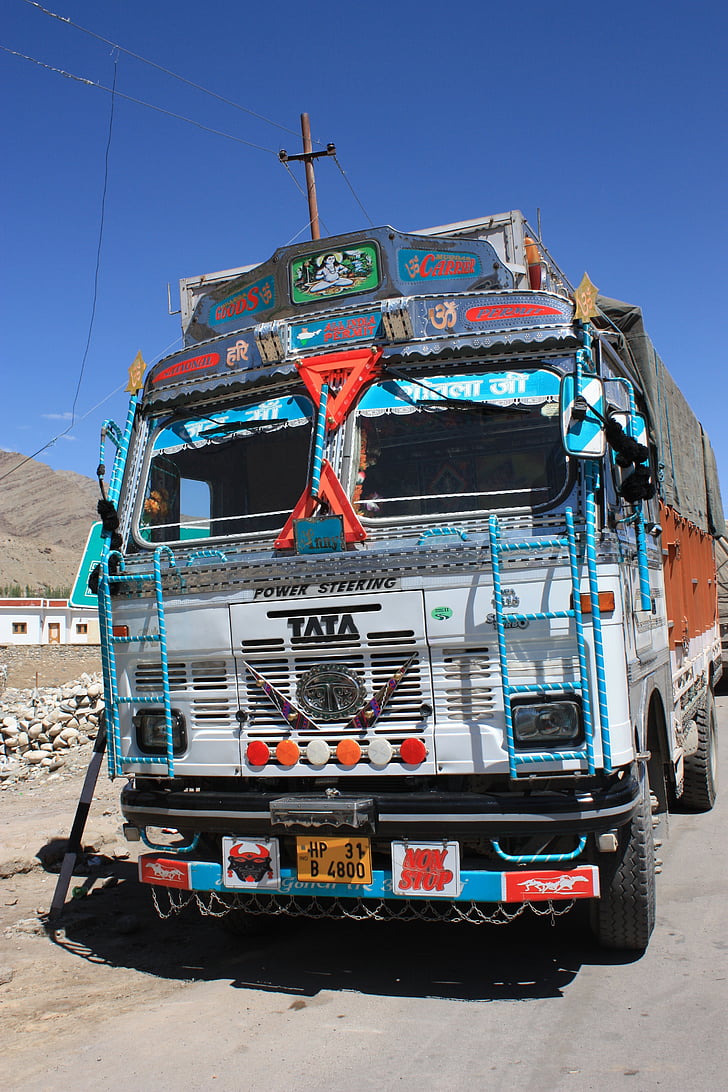 lastbil, Indien, overbelastet, transport af gods, Vice, transport, overfyldt