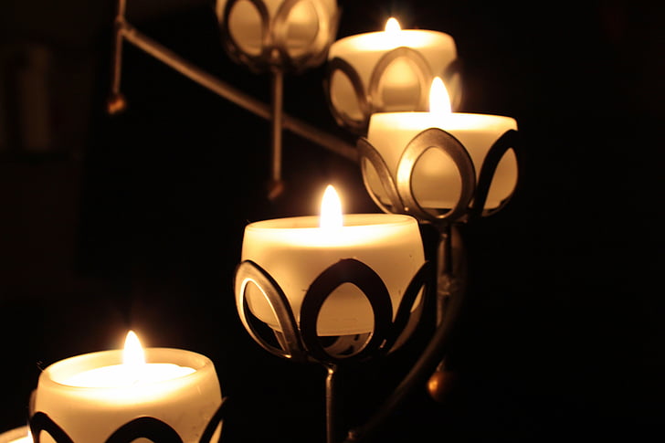 candle, candle holders, light, romantic, candlelight, flame, hell